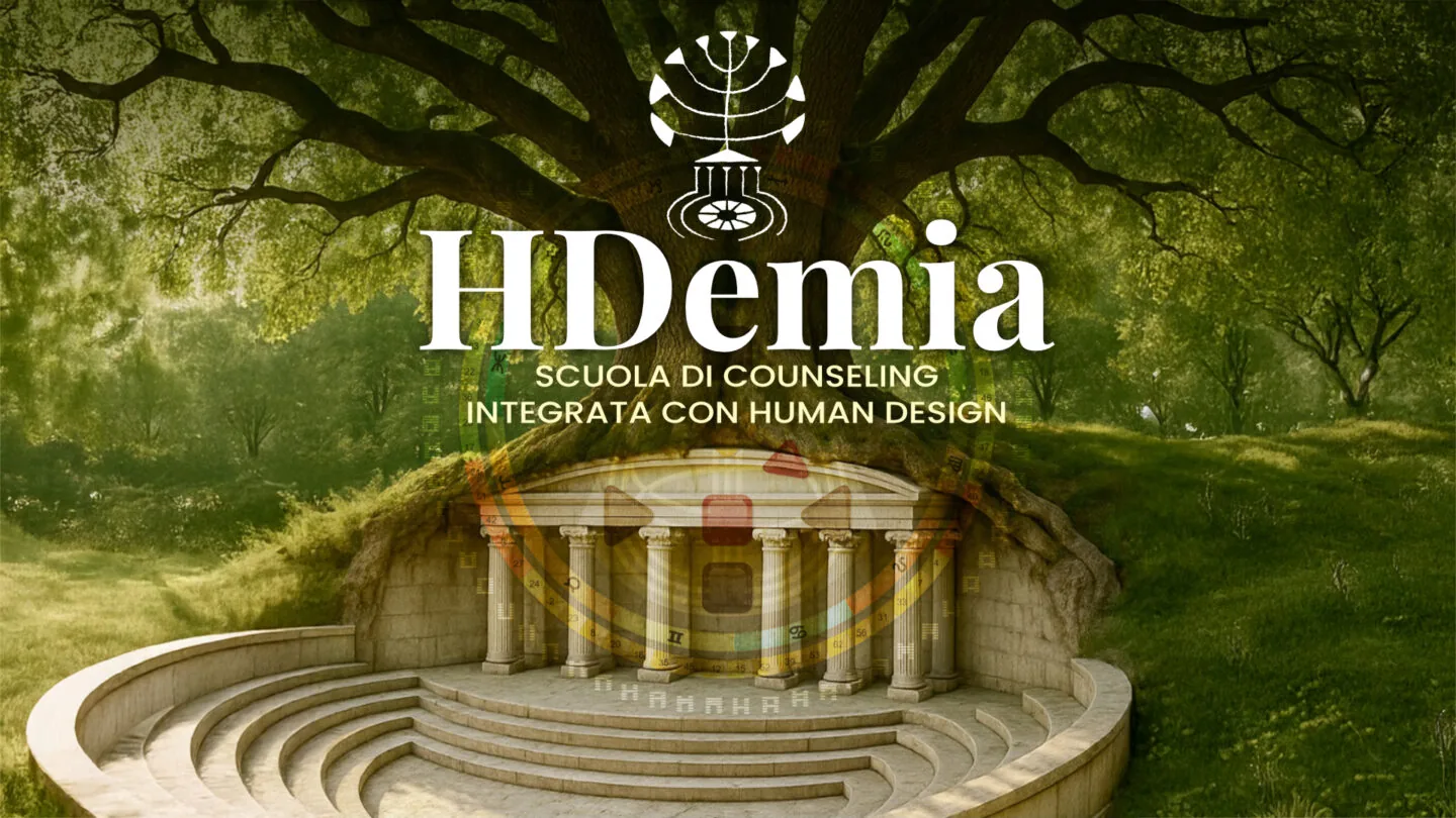 HDemia, scuola di Counseling integrata a Human Design, su un’immagine con albero e anfiteatro