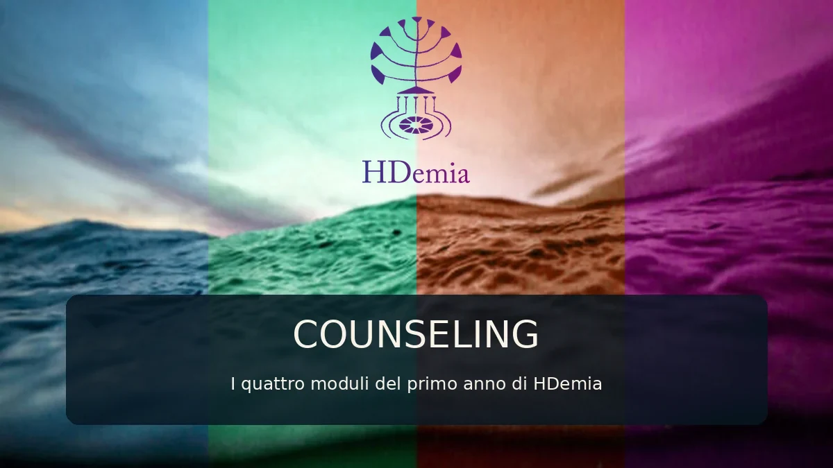 Quattro moduli di Counseling del primo anno di HDemia con il logo della scuola